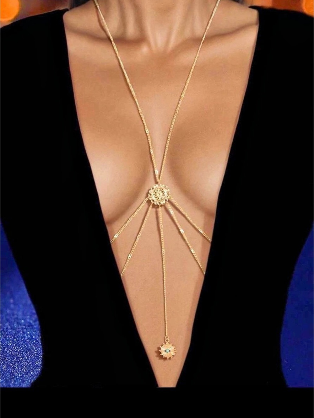 Gold-Tone Body Chain Necklace